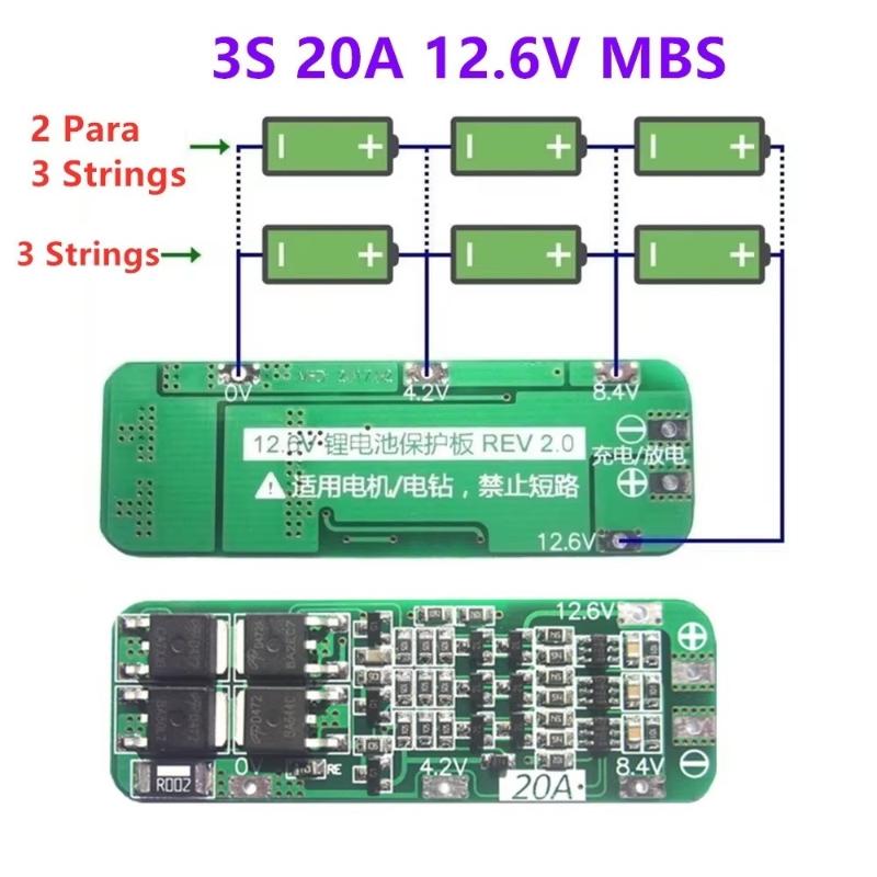 Drone Rc Board - 3S 20A Lithium Batterij Oplaadbeveiligingsbord 18650