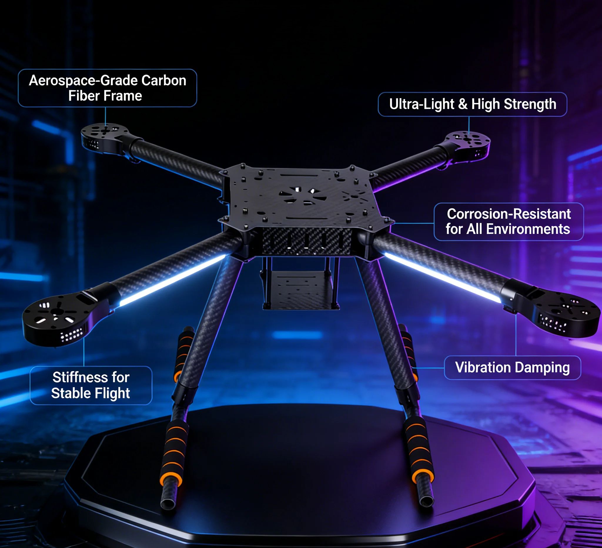Volledig carbon fiber F550/F68 - Heavy Lift Drone Frame recensie en prijs